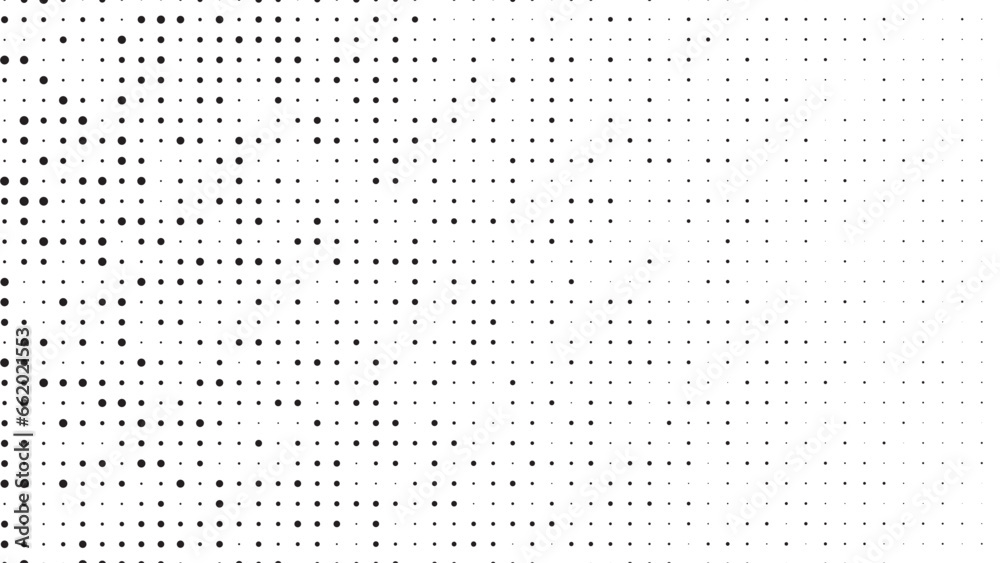 Black and white halftone dotted pattern.