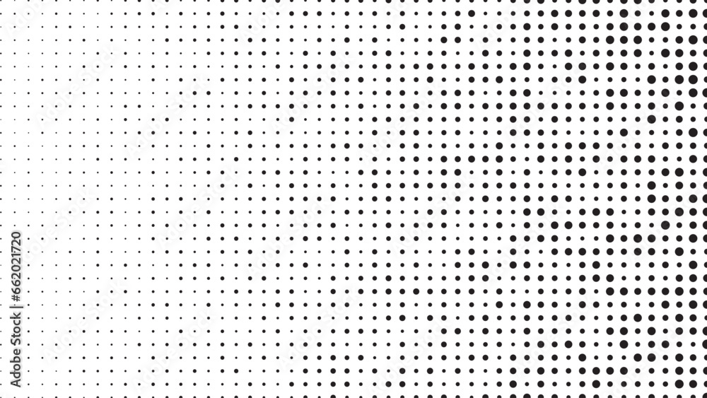 Black and white halftone dotted pattern. - obrazy, fototapety, plakaty 