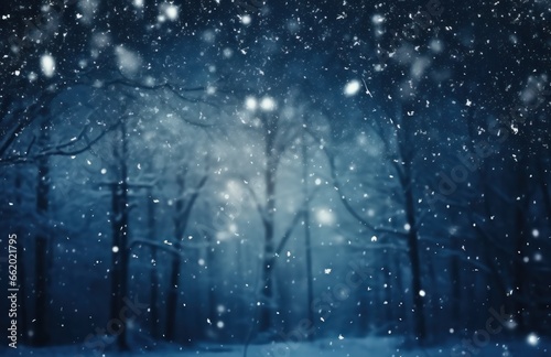 cold background with snow falling from the sky, © olegganko