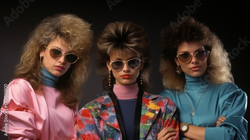 Girls in 80s fashion clothes