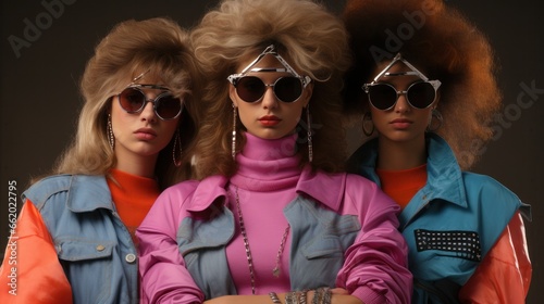 Girls in 80s fashion clothes