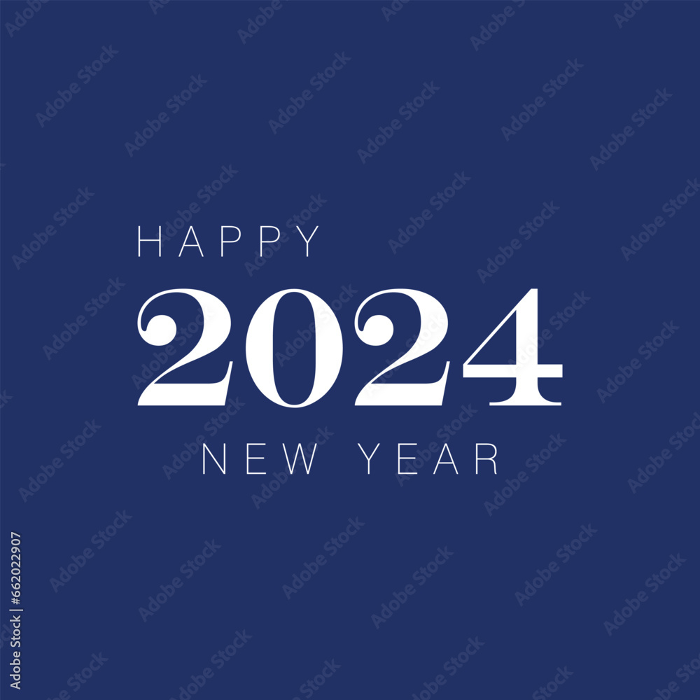 New year 2024 celebrations gold greetings poster isolated over black background.