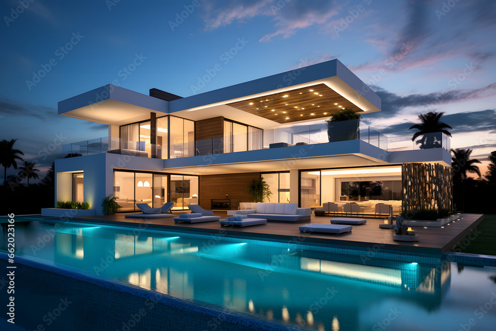 Fototapeta premium Villa mit Pool