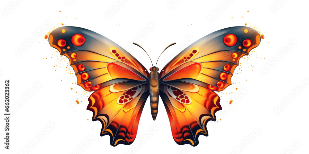 Abstract closeup butterfly vector isolated on transparent background.generative ai Abstract closeup butterfly vector isolated on transparent background.generative ai