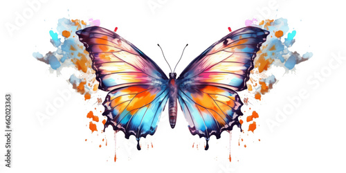 Abstract closeup butterfly vector isolated on transparent background. © LomaPari2021