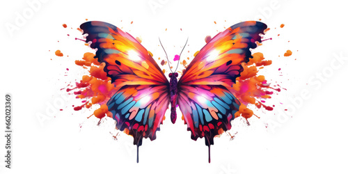 Abstract closeup butterfly vector isolated on transparent background.generative ai © LomaPari2021
