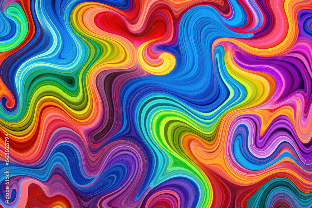 Background texture of psychedelic wavy swirls - AI Generated