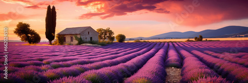 Provence landscape with lavender field - AI Generated photo
