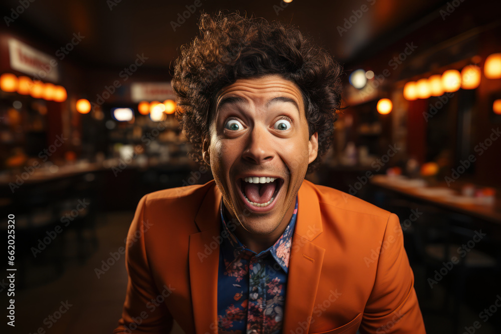 A comedian using humor to address serious topics like mental health, bringing awareness with laughter. Concept of humor in advocacy. Generative Ai. A comedian using humor to address serious topics like mental health, bringing awareness with laughter. Concept of humor in advocacy. Generative Ai.