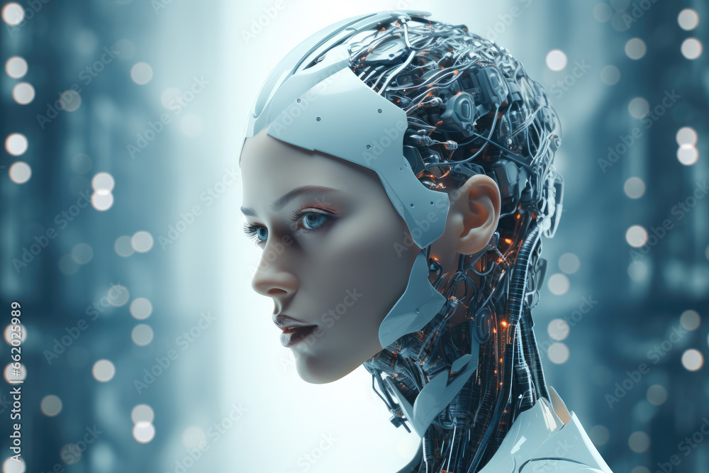 Head of a female cyborg - Generative AI Head of a female cyborg - Generative AI