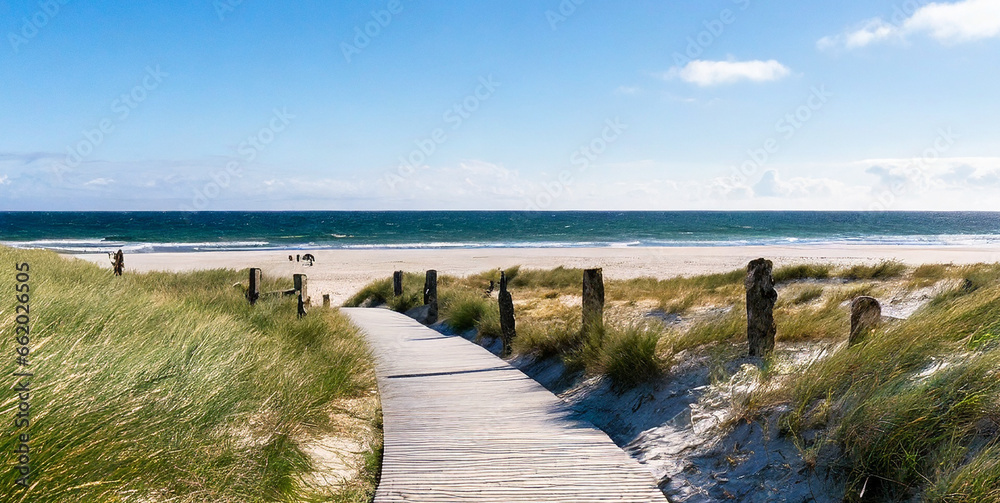 path in the wide beach at northern denmark high quality photo 