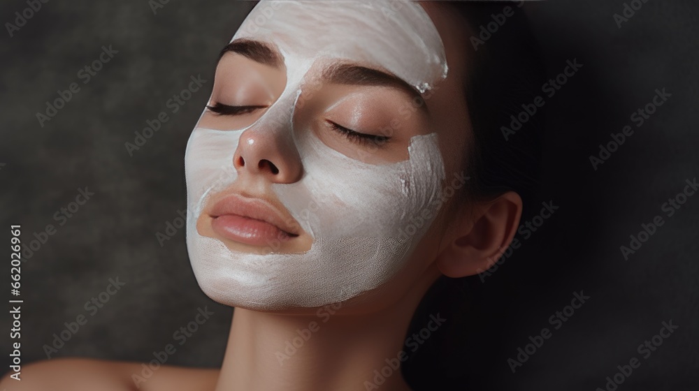 Young woman with a face mask in a beauty salon Young woman with a face mask in a beauty salon