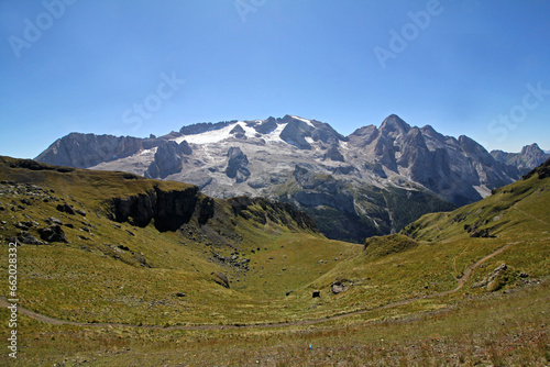 Marmolada e Gran Vernel da Porta Vescovo; Val di Fassa