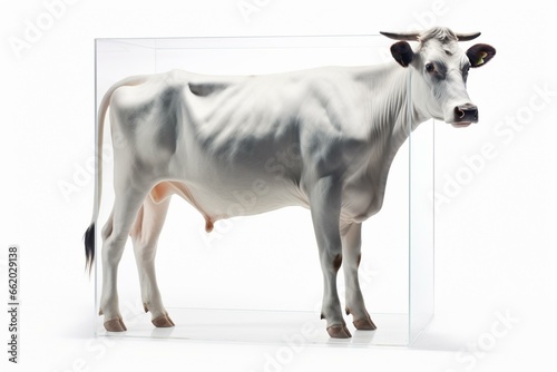 Transparent dairy cow on white background. Generative AI