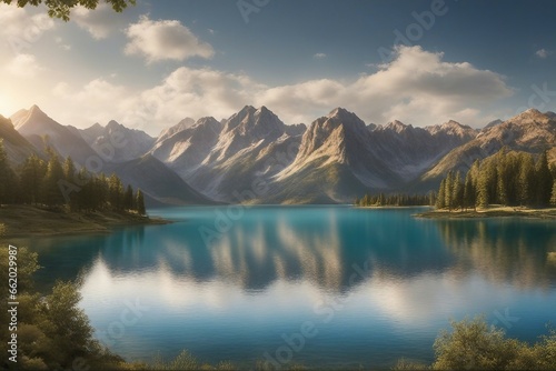 lake in the mountains © a2graphics