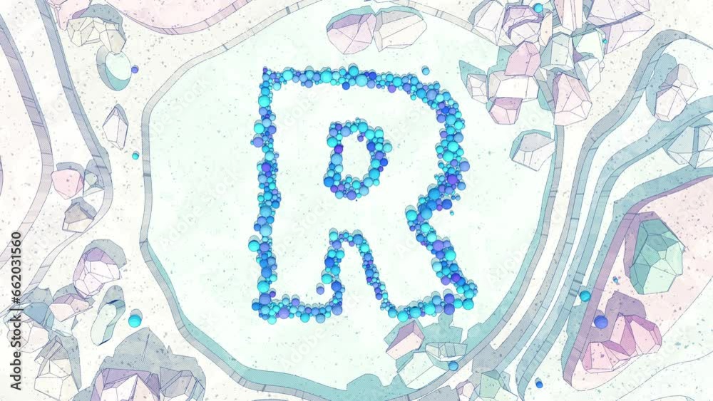 Letter R of Colorful Balls Transforms from Upper to Lowercase in Stone ...