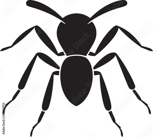 Iconic Ant Silhouette Black Vector Logo Excellence Minimalistic Majesty Black Ant Vector Design © BABBAN