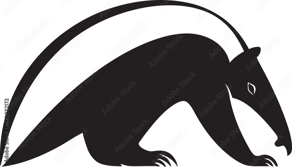 Naklejka premium Majestic Black Anteater Icon Vector Logo Brilliance Black Vector Anteater Symbol An Iconic Logo Design