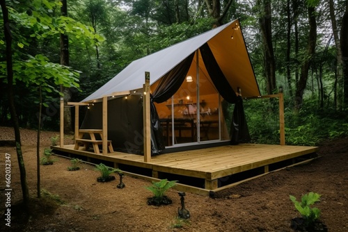 A comfortable shelter for outdoor stay. Generative AI