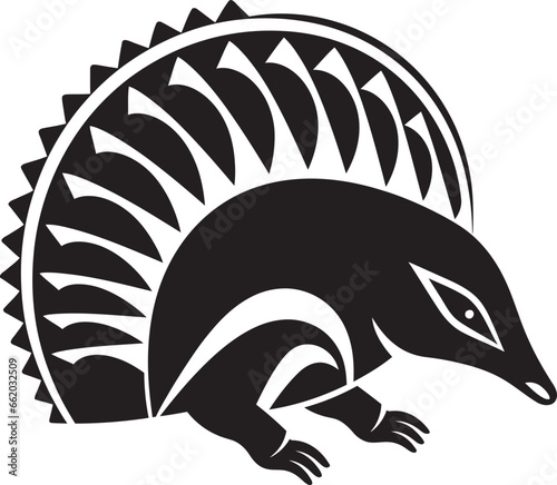 Sculpted Elegance Black Armadillo Vector Logo Modern Armadillo Design Black and Striking