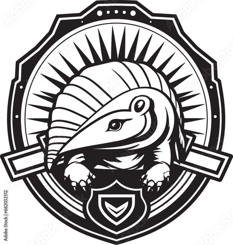 Armadillo in Shadows Black Vector Logo Armadillo Icon in Noir A Symbol of Resilience