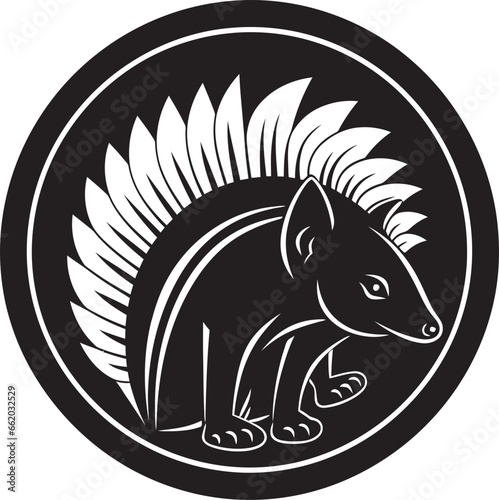 The Elegance of Black Armadillo Logo Majestic in Black Armadillo Vector