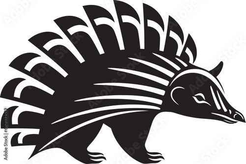 Armadillo Silhouette in Black Bold and Beautiful Strength in Shadows Black Armadillo Logo