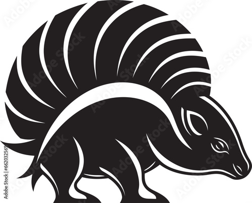 The Mystery of Black Armadillo Art Bold and Graceful Black Armadillo Icon
