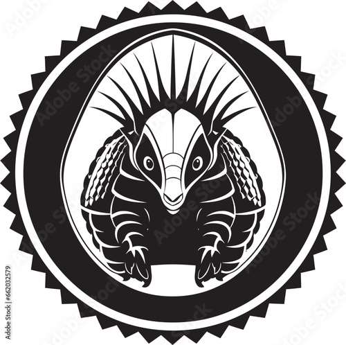 Black Armadillo Silhouette A Work of Art Elegant Resilience Black Armadillo Icon