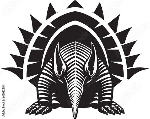 Noir Beauty Graceful Armadillo Symbol Crafted in Boldness Black Armadillo Art