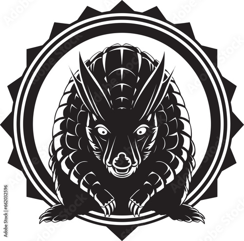 Intricate Noir Artistry Armadillo Design The Elegance of Black Armadillo Symbol