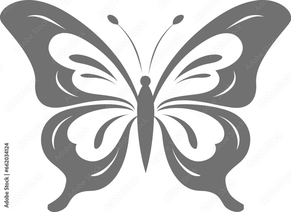 Elegant Flight Black Butterfly Icon Design Sculpted Beauty in Black Butterfly Logo