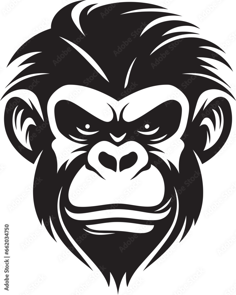 Graceful Majesty Ape Icon in Black Noir Beauty Takes Flight Chimpanzee Symbol