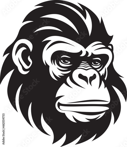 Wallpaper Mural Noir Beauty Takes Flight Chimpanzee Symbol Elegance in the Jungle Black Vector Ape Emblem Torontodigital.ca