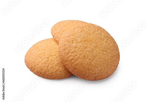 Tasty Danish butter cookies isolated on white