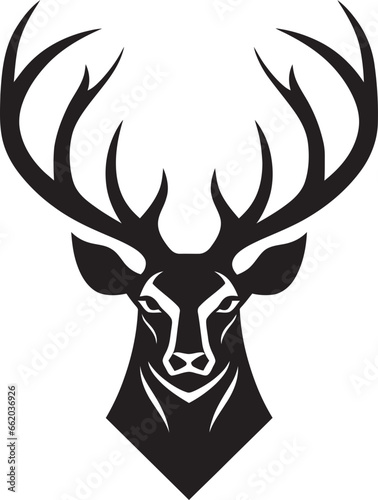 Noir Beauty in the Forest Deer Icons Timeless Appeal Elegant Wilderness Deer Emblem in Monochrome Serenity
