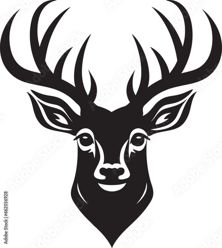 Harmonic Beauty in Shadows Black Deer Symbol Majestic Deer Majesty Black Vector Wildlife Tribute