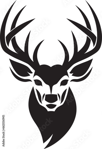 Sculpted Majesty in Shadows Deer Emblem in Noirs Presence Wildlifes Serenade Deer Icons Symbol of Elegance