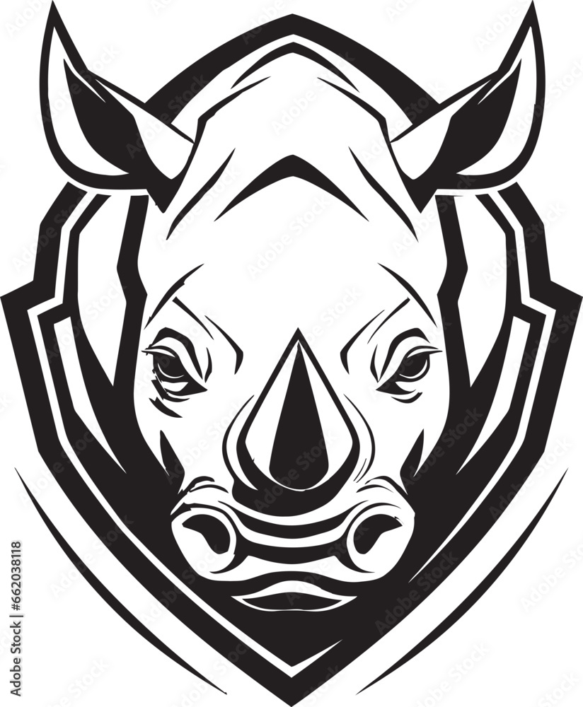 Majestic Rhinos A Modern Wildlife Masterpiece in Black Artistic Nature Black Rhino Designs Homage to the Wild