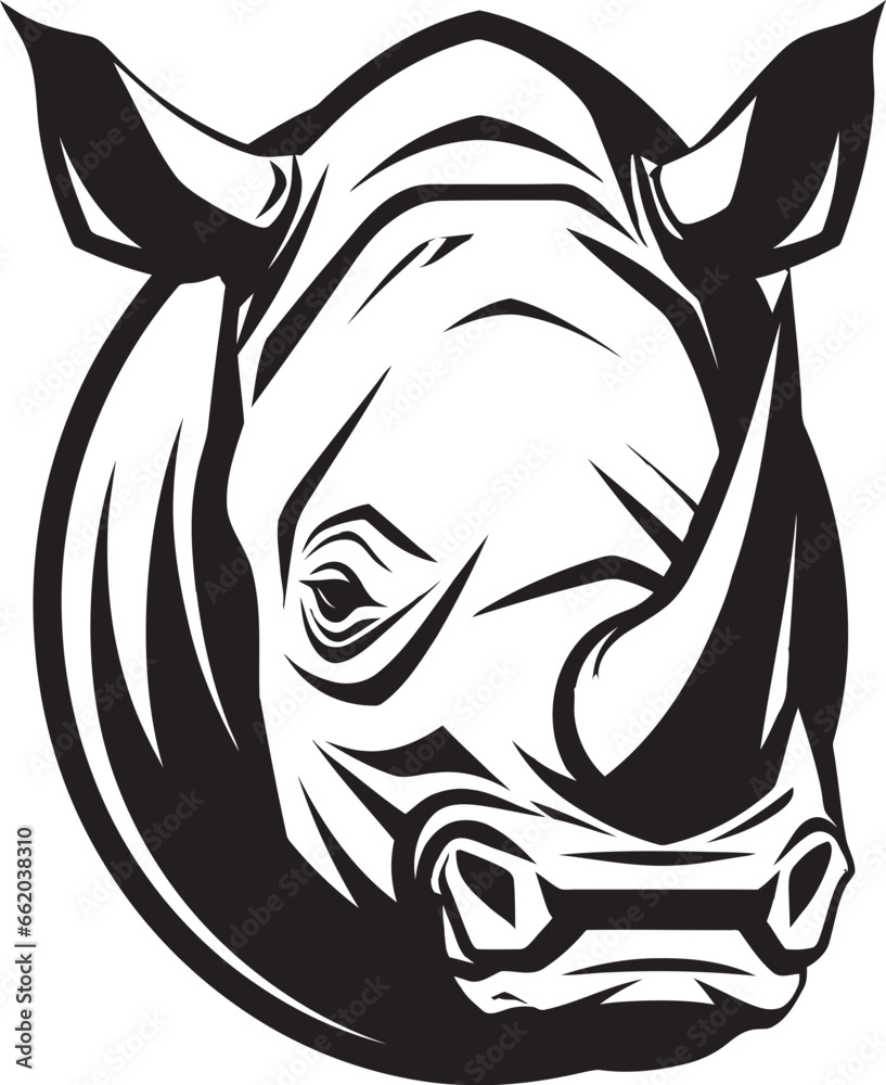 Majestic Melody Black Rhino Icons Serene Emblem Charming Melodic Harmony Black Rhino Designs Commanding Serenade