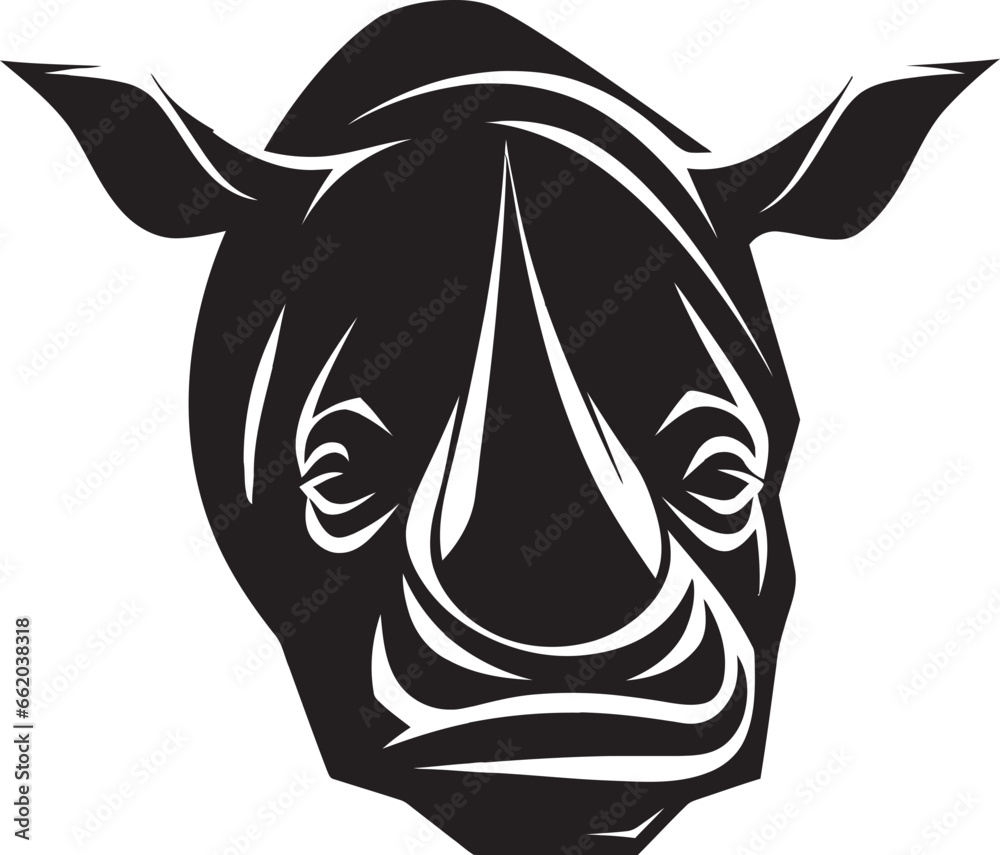 Serenade of Rhinos Black Vector Rhino Logo Symphony of Melodic Sound Rhino Icons Commanding Song in Black