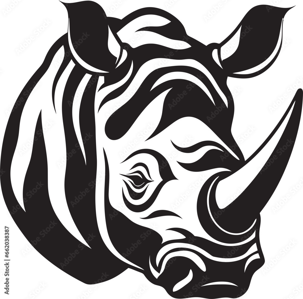 Rhino Geometric Logo Mark Rhino Iconic Graphic Element