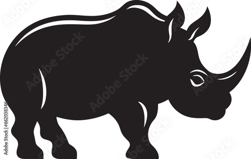 Geometric Rhino Logo Vector Rhino Head Symbol in Black