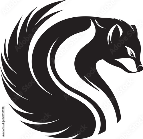 Skunk Silhouette Iconic Black Brilliance Beneath the Stripes Vector Logo Wonder