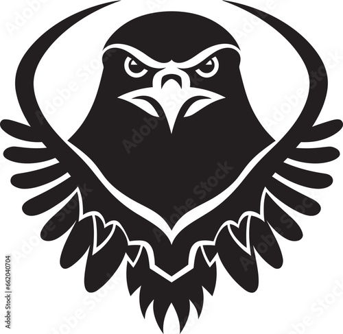 Graphic Sparrowhawk Logo Fierce Opulence Artistic Hunter Silhouette Skyborne Savagery