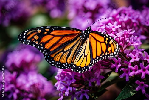 monarch butterfly at daylily Generative AI
