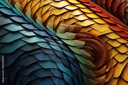 Symbolic woven patterns on an abstract surface