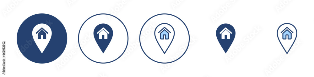 Address icon vector. home location sign and symbol. pinpoint - obrazy, fototapety, plakaty 