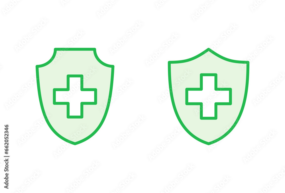 Obraz premium Health insurance icon set. Insurance health document icon