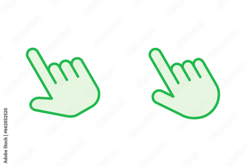 Hand click icon set. pointer icon vector. hand cursor icon vector Hand click icon set. pointer icon vector. hand cursor icon vector